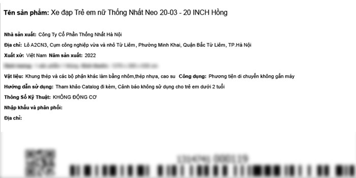 Xe Đạp Trẻ Em Thống Nhất Neo 20-03 20 inch Màu Hồng