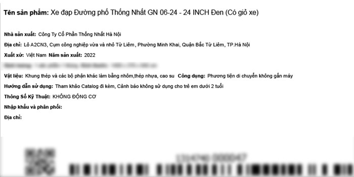 Xe Đạp Đường Phố City Thống Nhất GN 06-24 24 inch