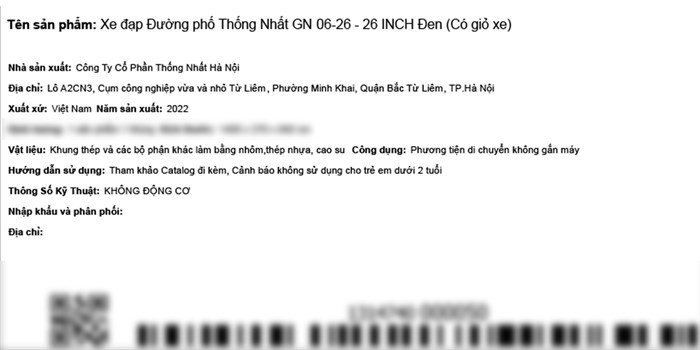 Xe Đạp Đường Phố City Thống Nhất GN 06-26 26 inch Màu Đen