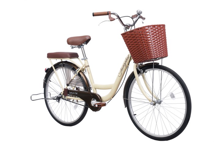 Xe Đạp Đường Phố City Thống Nhất New 24 24 inch Màu Kem