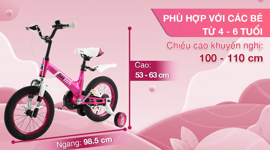 Xe Đạp Trẻ Em Stitch HurriCane JS101-14 14 inch