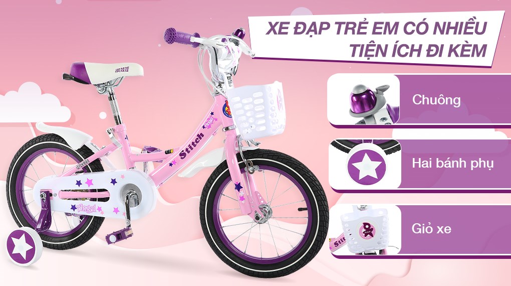 Xe Đạp Trẻ Em Stitch British Girl JY909-14 14 inch
