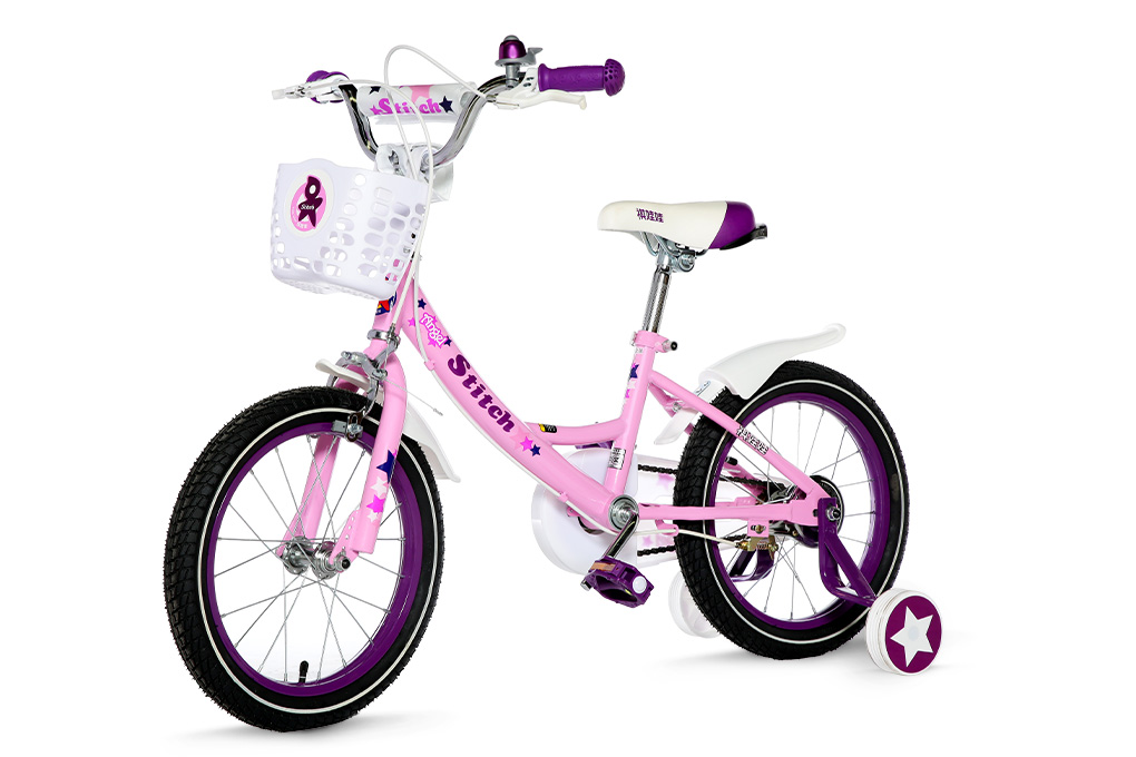 Xe Đạp Trẻ Em Stitch British Girl JY909-14 14 inch Màu Hồng
