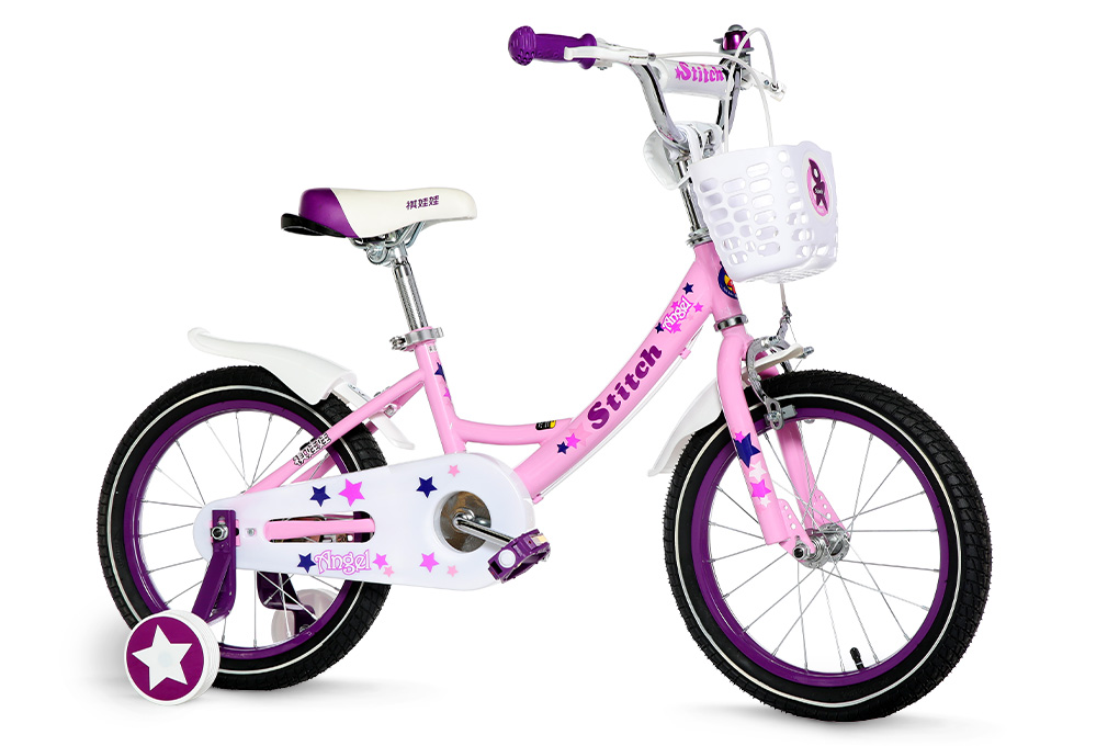 Xe Đạp Trẻ Em Stitch British Girl JY909-14 14 inch Màu Hồng