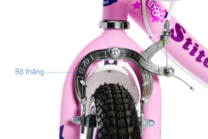 Xe Đạp Trẻ Em Stitch British Girl JY909-14 14 inch Màu Hồng