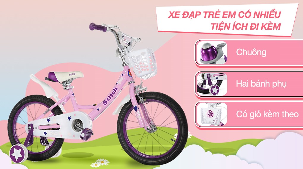 Xe Đạp Trẻ Em Stitch British Girl JY909-16 16 inch