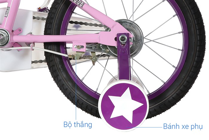 Xe Đạp Trẻ Em Stitch British Girl JY909-16 16 inch Màu Hồng