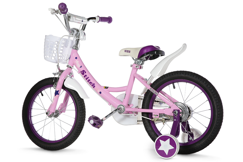 Xe Đạp Trẻ Em Stitch British Girl JY909-16 16 inch Màu Hồng