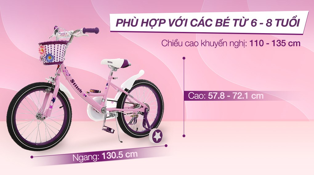 Xe Đạp Trẻ Em Stitch British Girl JK909-18 18 inch