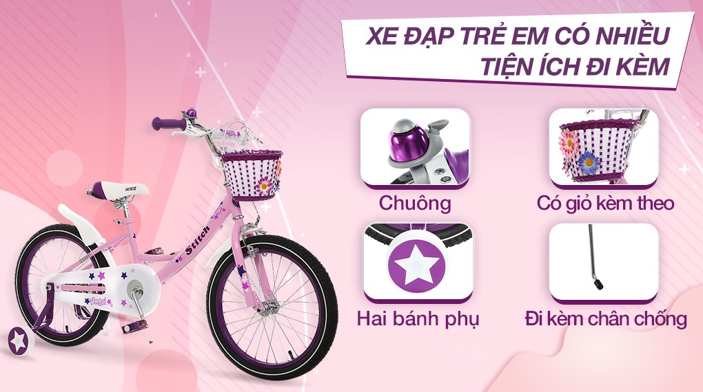 Xe Đạp Trẻ Em Stitch British Girl JK909-18 18 inch