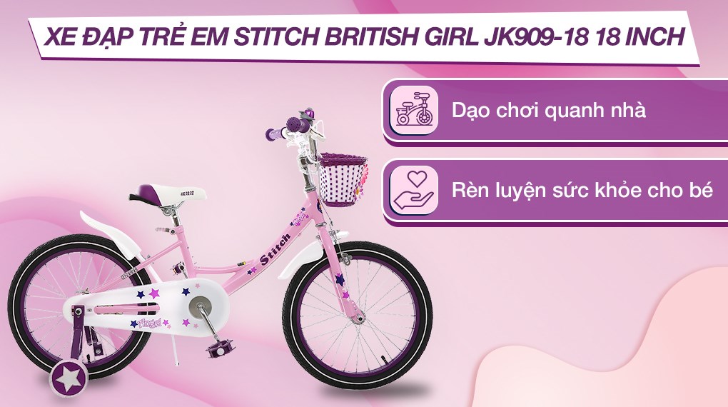 Xe Đạp Trẻ Em Stitch British Girl JK909-18 18 inch