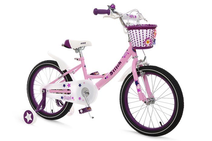 Xe Đạp Trẻ Em Stitch British Girl JK909-18 18 inch Màu Hồng