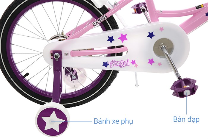 Xe Đạp Trẻ Em Stitch British Girl JK909-18 18 inch Màu Hồng