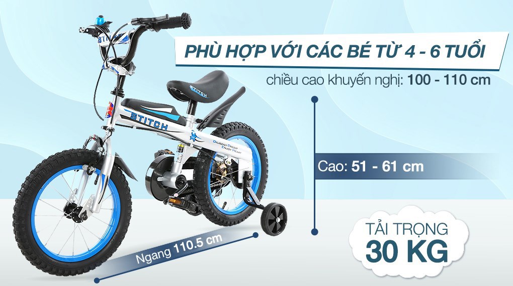 Xe Đạp Trẻ Em Stitch Knight JY903-14 14 inch