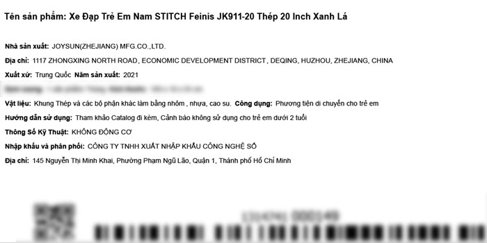 Xe Đạp Trẻ Em Stitch Feinis JK911-20 20 inch Màu Xanh lá