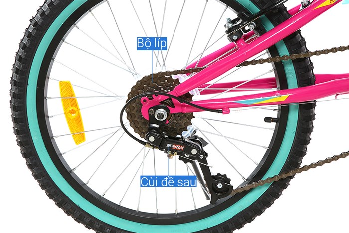 Xe Đạp Trẻ Em Stitch Rainbow Candy JK911-20 20 inch Màu Hồng