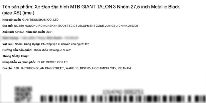 Xe Đạp Địa Hình MTB Giant Talon 3 27.5 inch Size XS