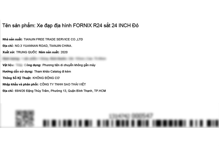 Xe Đạp Địa Hình MTB Fornix R24 24 inch Màu Đỏ