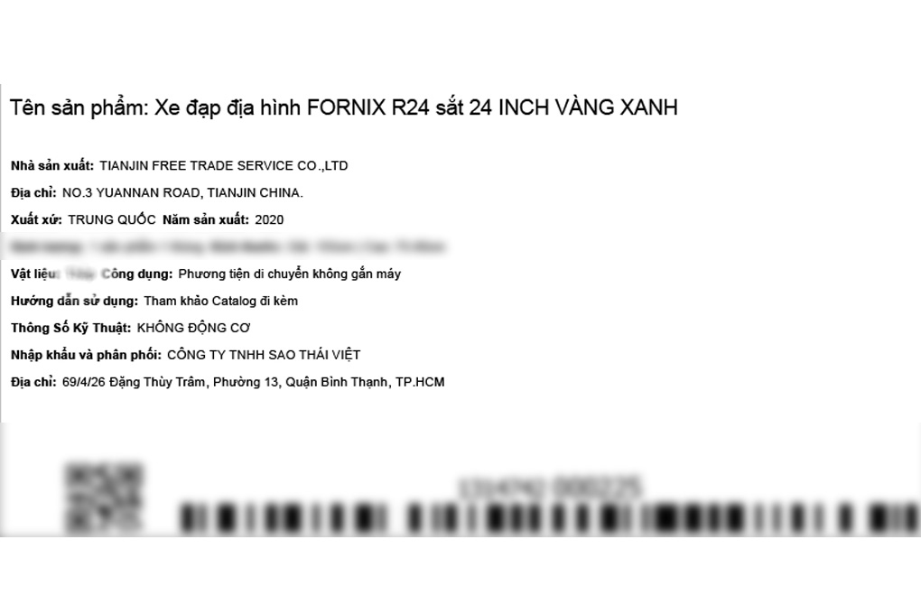 Xe Đạp Địa Hình MTB Fornix R24 24 inch Màu Vàng