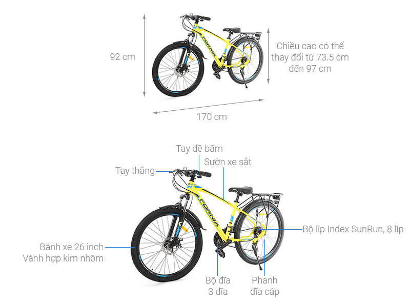 Xe đạp địa hình MTB Fornix C26 26 inch