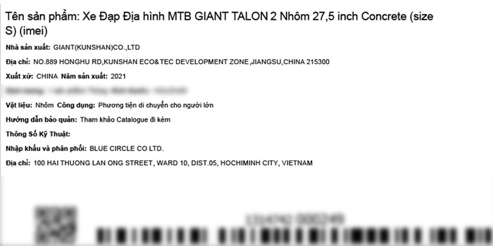 Xe Đạp Địa Hình MTB Giant Talon 2 27.5 inch Size S