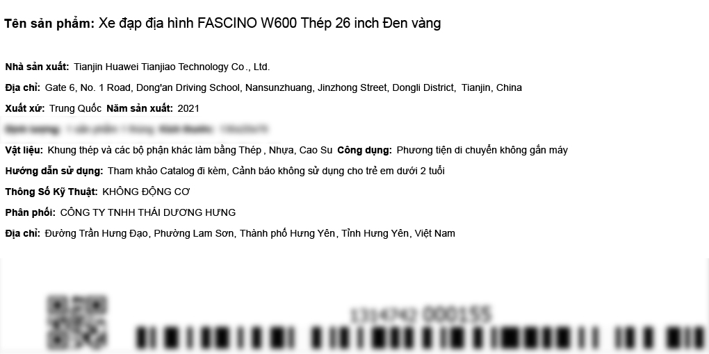 Xe Đạp Địa Hình MTB Fascino W600 26 inch