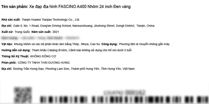 Xe Đạp Địa Hình MTB Fascino A400 24 inch Màu Đen - Vàng