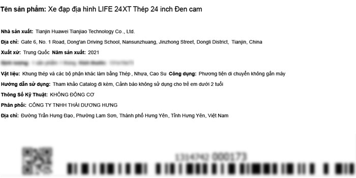 Xe Đạp Địa Hình MTB Life 24XT 24 inch Màu Đen - xanh dương