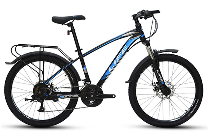 Xe Đạp Địa Hình MTB Life 24XT 24 inch Màu Đen - xanh dương