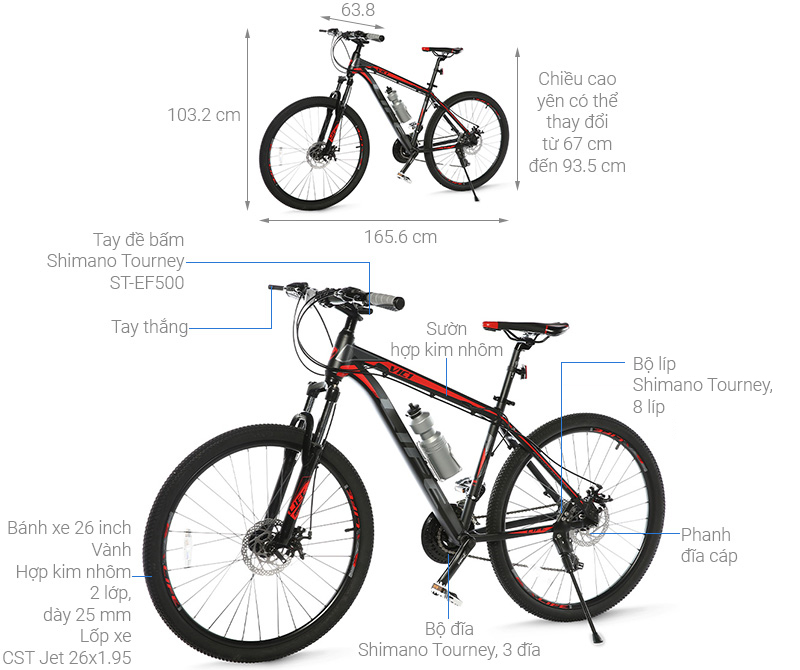 Xe Đạp Địa Hình MTB Life VIC1 26 inch
