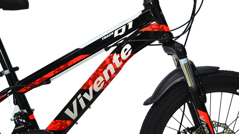 Xe đạp địa hình MTB Vivente 20Q1 Đen đỏ có khung sườn cứng cáp