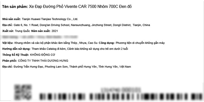 Xe Đạp Đường Phố Touring Vivente Car 7500 27.5 inch