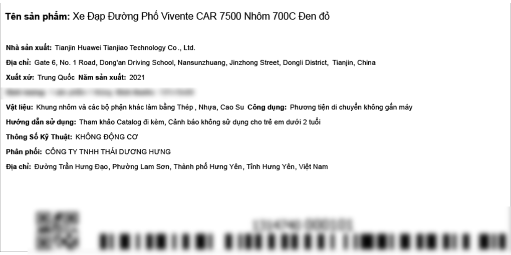 Xe Đạp Đường Phố Touring Vivente Car 7500 27.5 inch