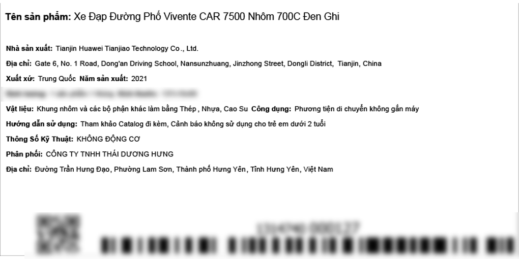 Xe Đạp Đường Phố Touring Vivente Car 7500 27.5 inch
