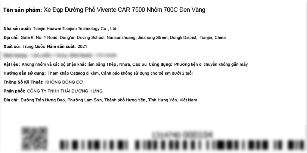 Xe Đạp Đường Phố Touring Vivente Car 7500 27.5 inch