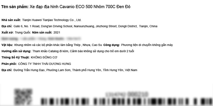 Xe đạp địa hình MTB Cavanio ECO 500 26 inch