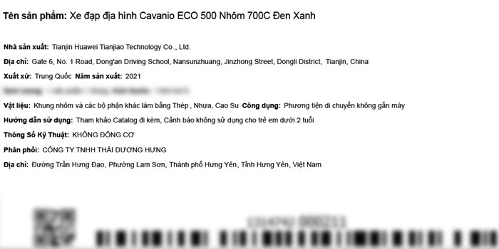 Xe đạp địa hình MTB Cavanio ECO 500 26 inch