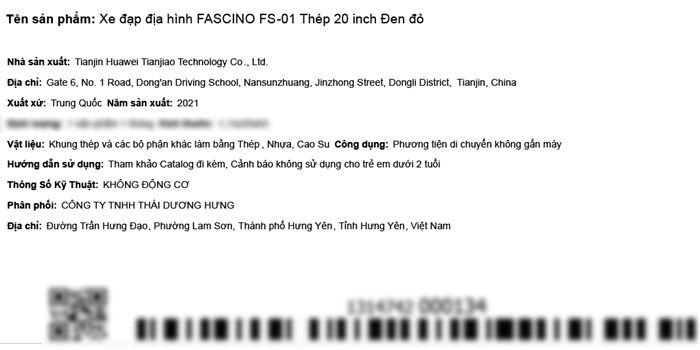 Xe Đạp Trẻ Em Fascino FS-01 20 inch Màu Đen - Đỏ