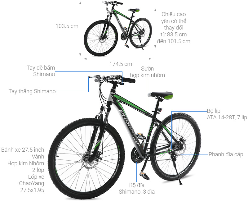 Xe Đạp Địa Hình MTB Phoenix Vigilon 3.0 27.5 inch