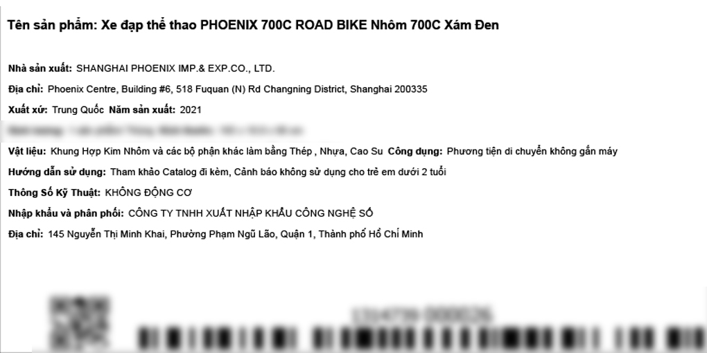 Xe Đạp Thể Thao Road Phoenix 700C Bike 29 inch Màu Xám