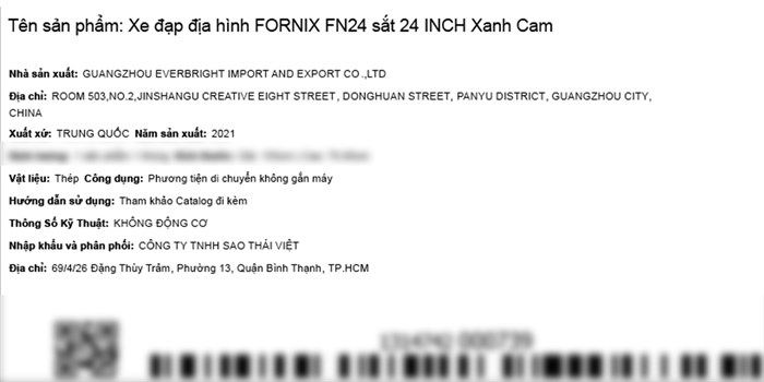 Xe Đạp Địa Hình MTB Fornix FN24 24 inch Màu Xanh