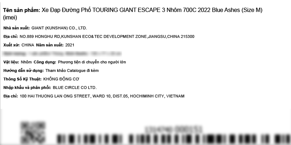 Xe Đạp Đường Phố Touring Giant Escape 3 29 inch Size S