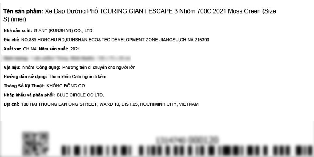 Xe Đạp Đường Phố Touring Giant Escape 3 29 inch Size S