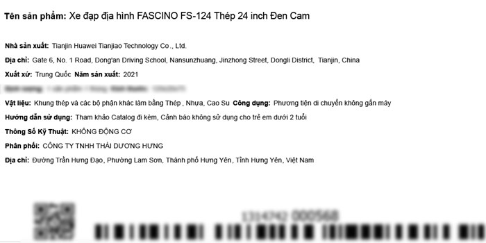 Xe Đạp Địa Hình MTB Fascino FS-124 24 inch