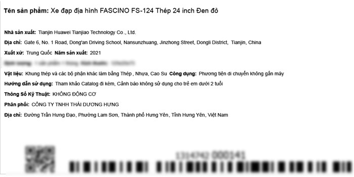 Xe Đạp Địa Hình MTB Fascino FS-124 24 inch