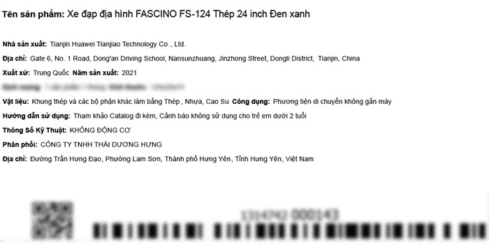 Xe Đạp Địa Hình MTB Fascino FS-124 24 inch