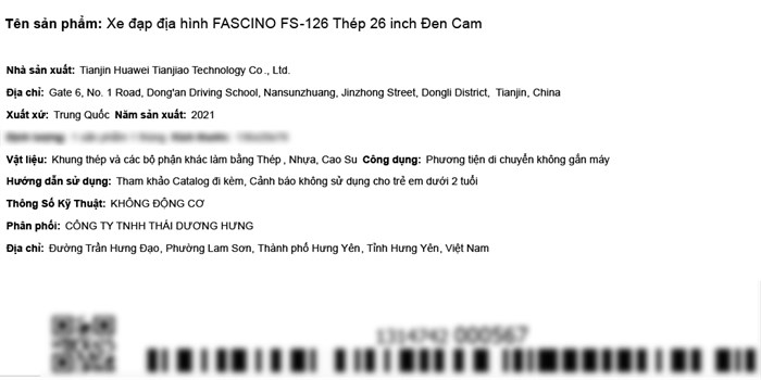 Xe Đạp Địa Hình MTB Fascino FS-126 26 inch Màu Đen - Cam