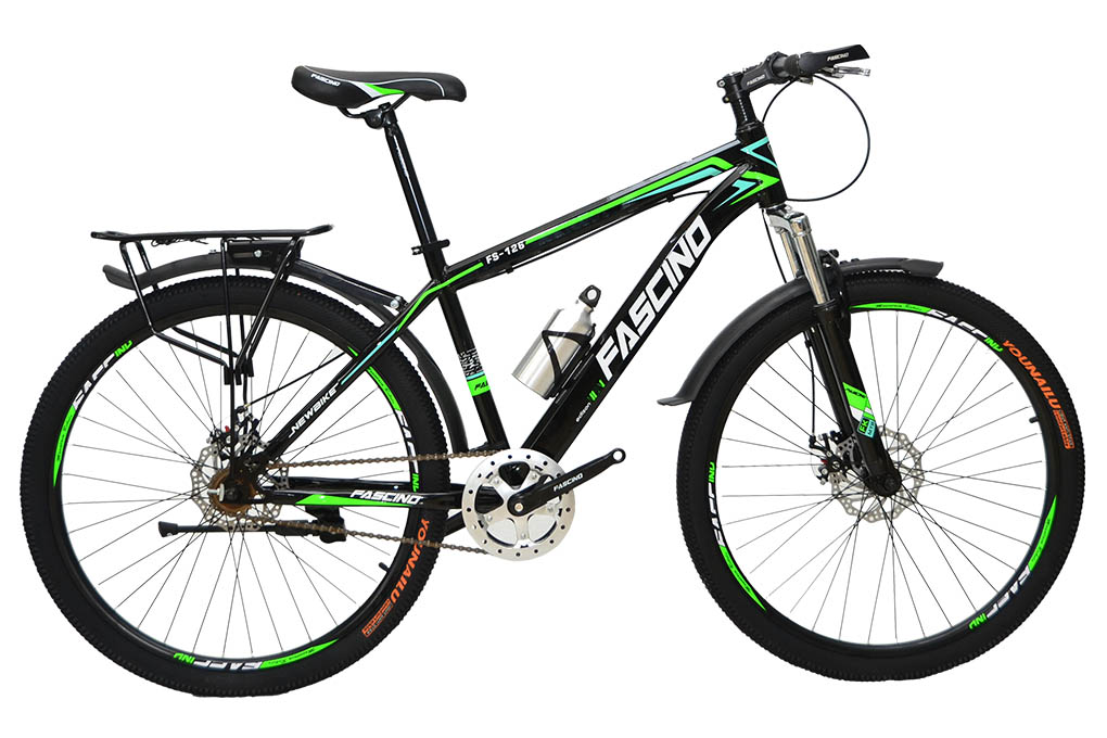 Xe Đạp Địa Hình MTB Fascino FS-126 26 inch Màu Đen - Xanh lá
