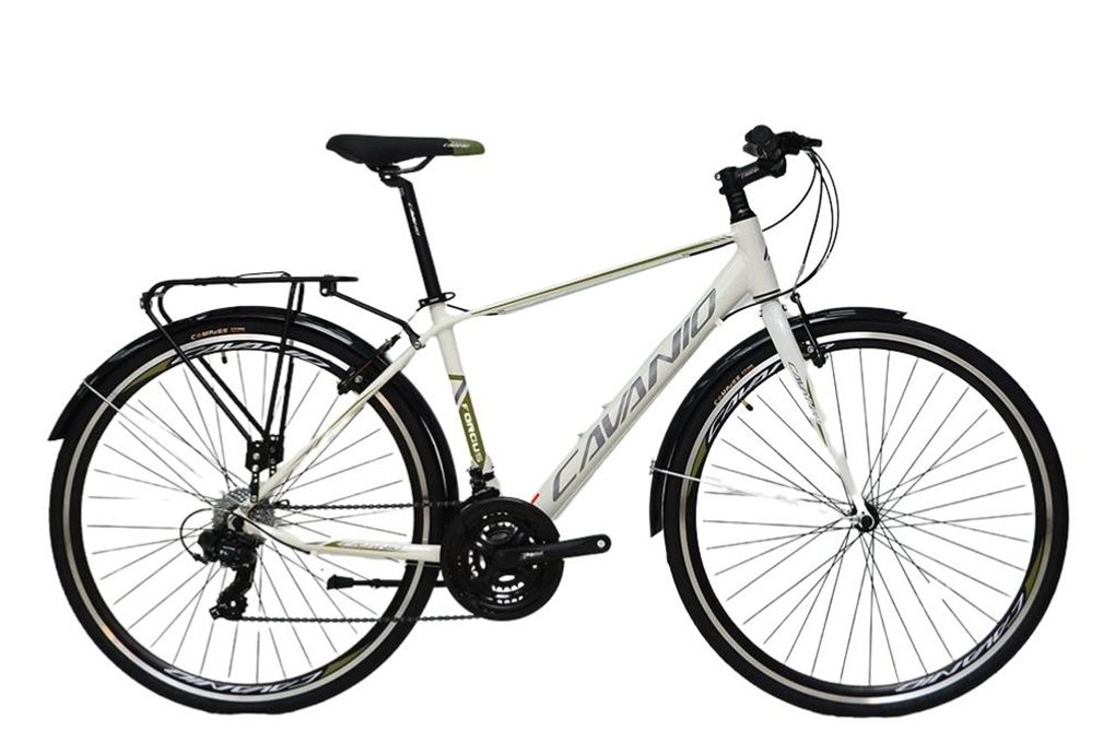 Xe Đạp Đường Phố Touring Cavanio Focus 29 inch Màu Trắng - Xanh lá