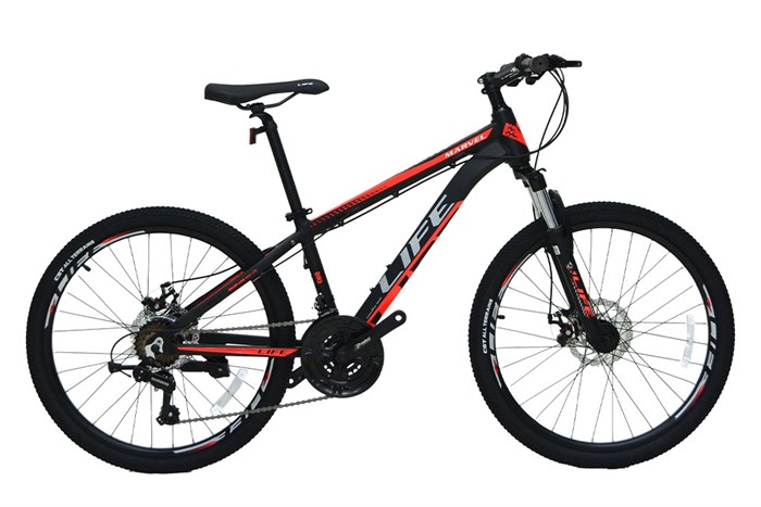Xe Đạp Địa Hình MTB Life 24 Marvel 24 inch Màu Đen - Đỏ